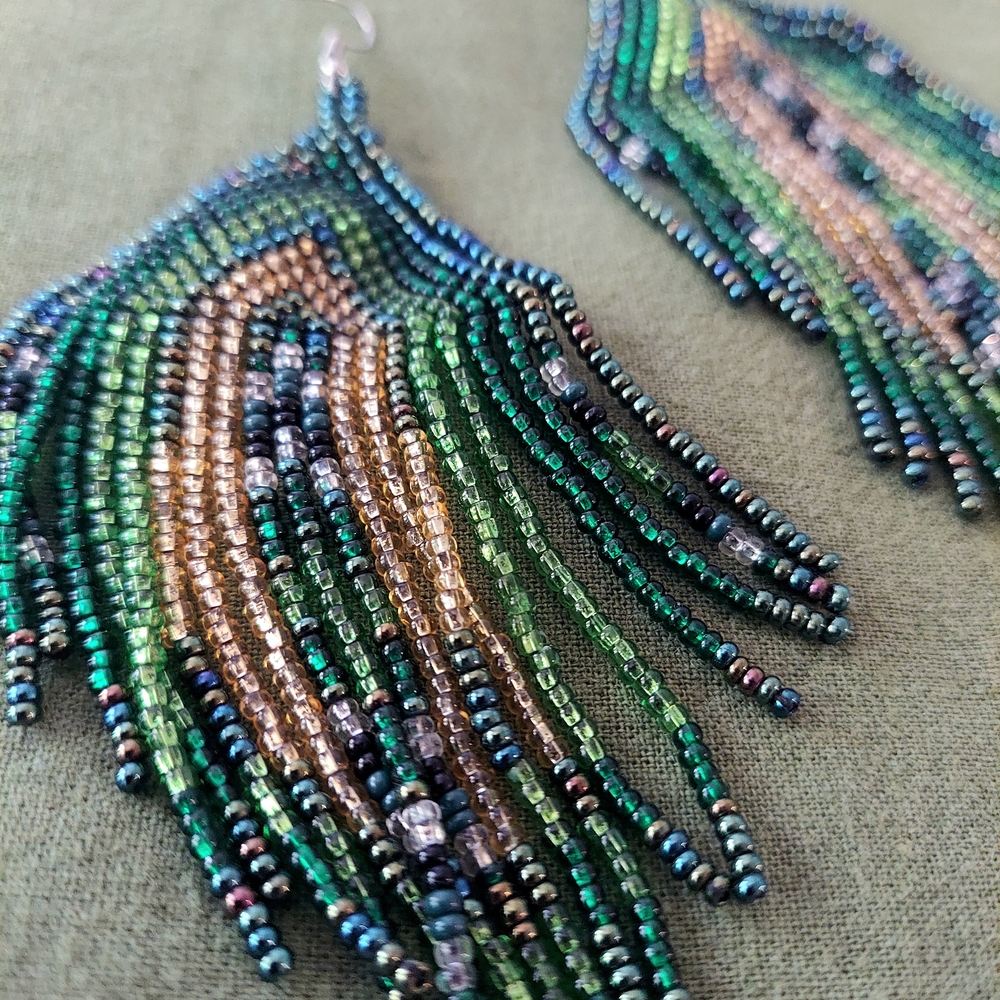 Elegant Beaded Fringe Earrings
